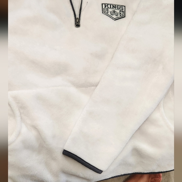 White Fleece Pullover with Logo - Picture 3 of 7